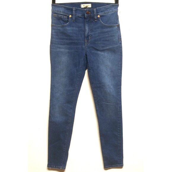 Madewell Jeans 9" Mid Rise Skinny Crop Sz 27 Medium Wash Denim Blue Jeans EUC - Picture 2 of 11